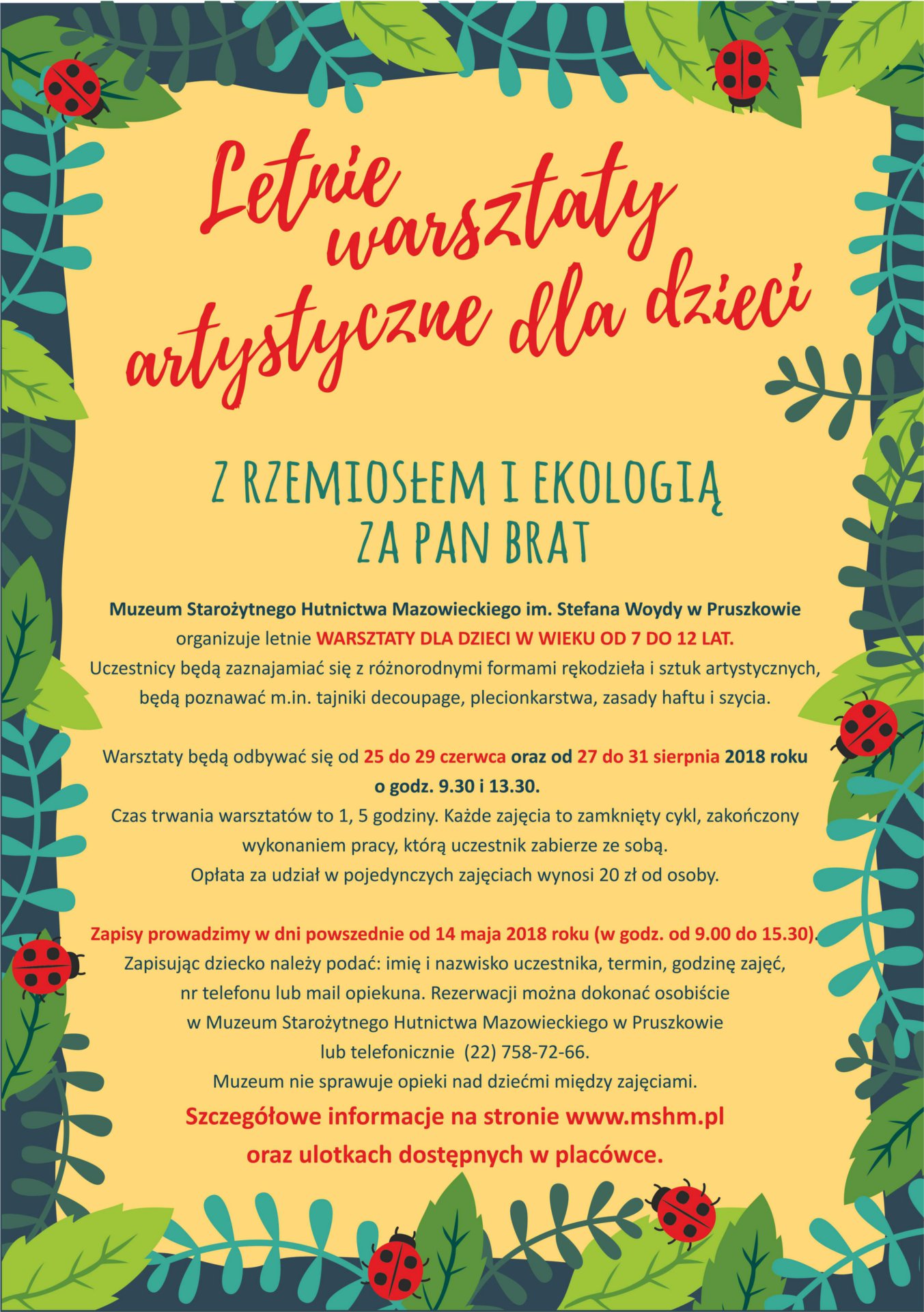 Letnie Warsztaty Artystyczne 2018 - MSHM