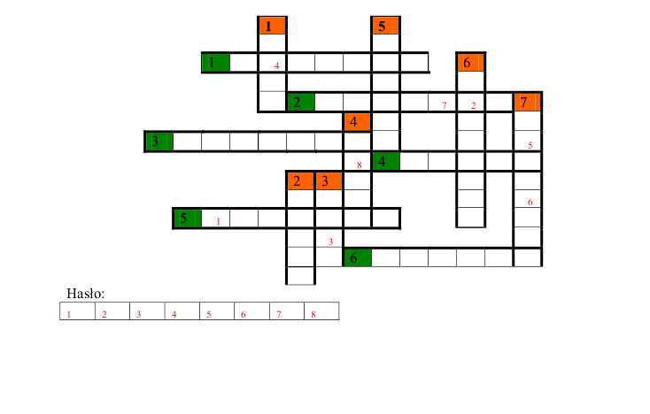 KRZYZOWKA pusta z hasłem i pytaniami